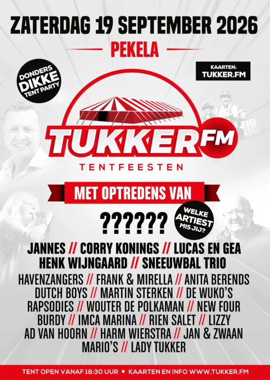 Poster donders dikke tentparty Pekela 19 september